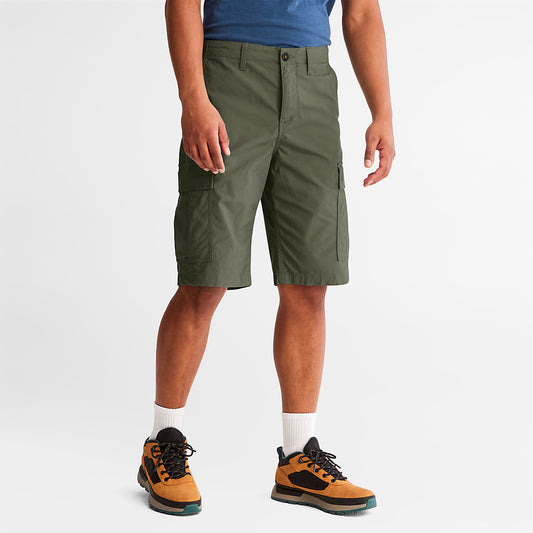 Mens Timberland Poplin Cargo Shorts for Men in Dark Green
