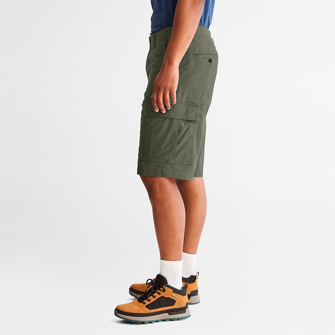 Mens Timberland Poplin Cargo Shorts for Men in Dark Green