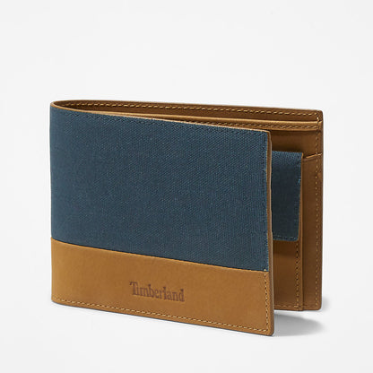 Mens Timberland Braeburn Large Wallet with Coin Pocket for Men in Blue