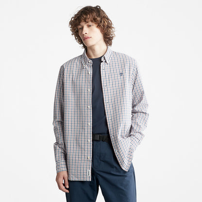 Mens Timberland Seersucker Gingham Shirt for Men in Purple