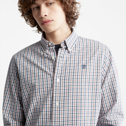 Mens Timberland Seersucker Gingham Shirt for Men in Purple