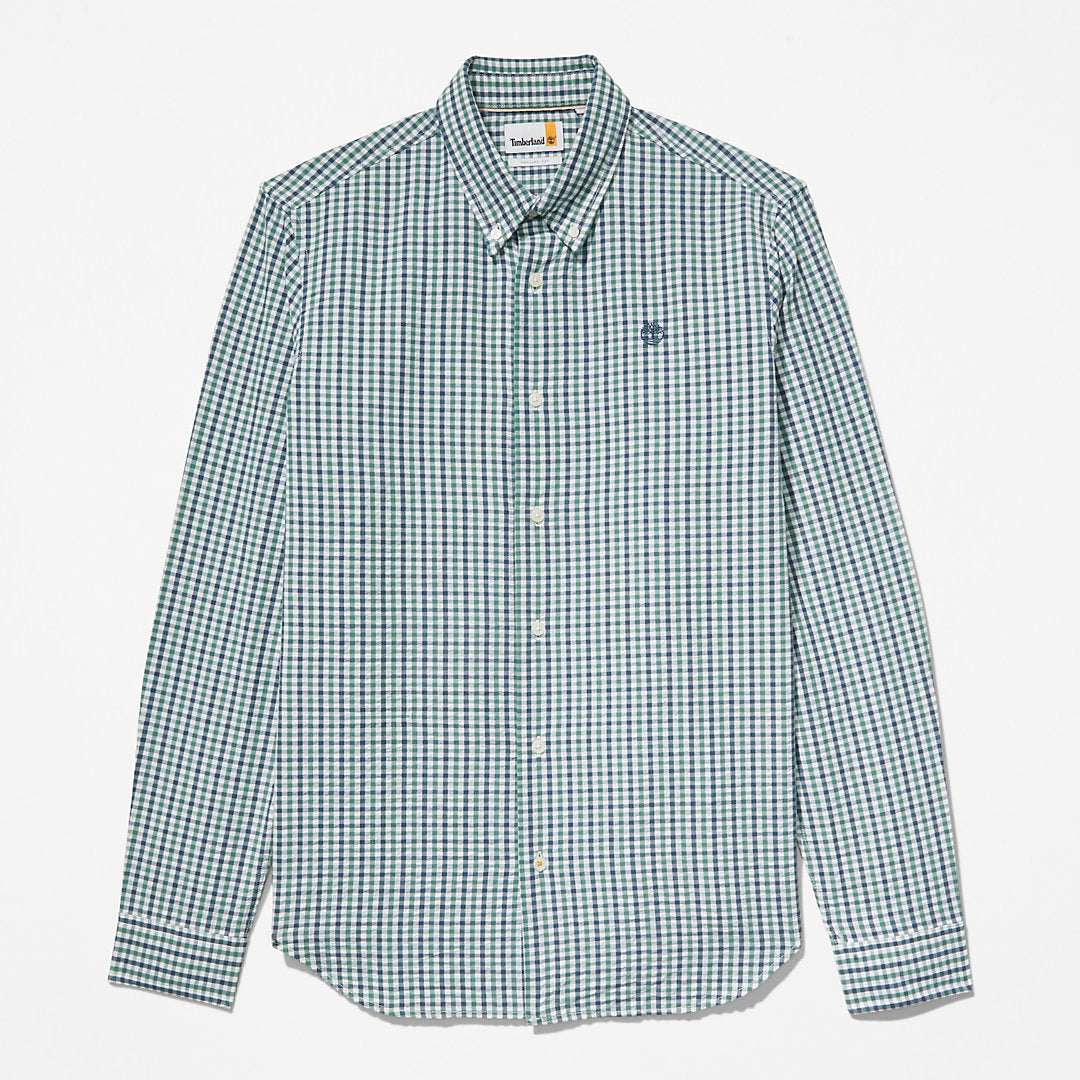 Mens Timberland Seersucker Gingham Shirt for Men in Green