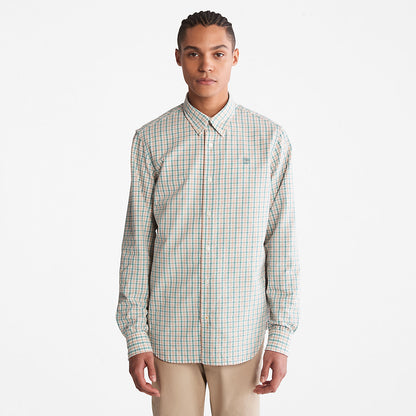 Mens Timberland Seersucker Gingham Shirt for Men in Pink