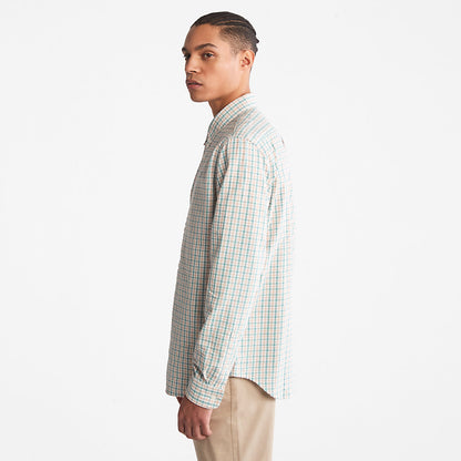 Mens Timberland Seersucker Gingham Shirt for Men in Pink