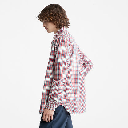 Mens Timberland Seersucker Gingham Shirt for Men in Blue