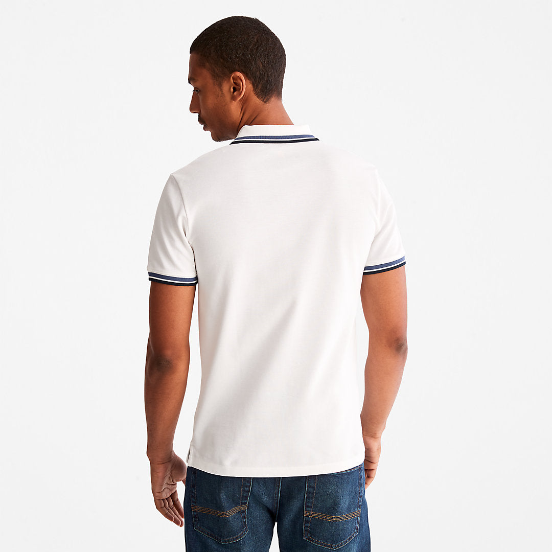 Mens Timberland Millers River Tipped Polo Shirt for Men in White