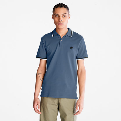 Mens Timberland Millers River Tipped Polo Shirt for Men in Blue