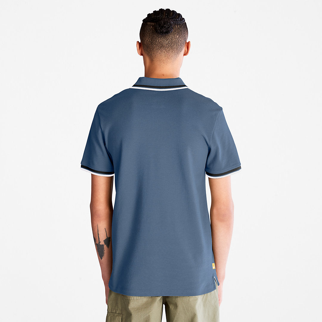 Mens Timberland Millers River Tipped Polo Shirt for Men in Blue