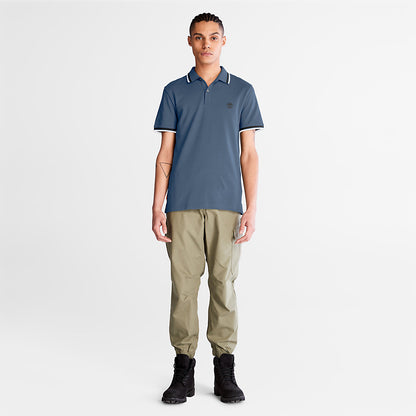 Mens Timberland Millers River Tipped Polo Shirt for Men in Blue