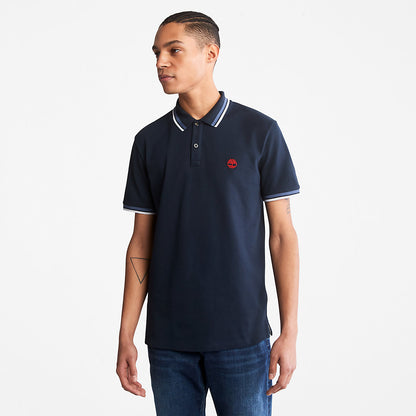 Mens Timberland Millers River Tipped Polo Shirt for Men in Navy