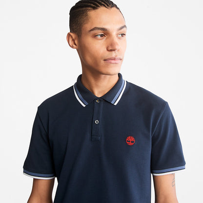 Mens Timberland Millers River Tipped Polo Shirt for Men in Navy