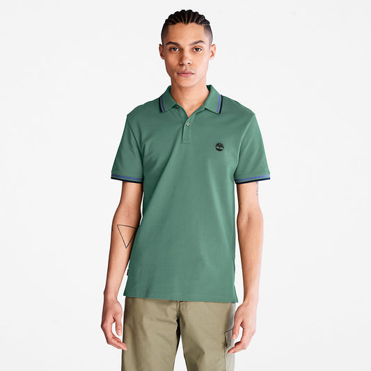 Mens Timberland Millers River Tipped Polo Shirt for Men in Green
