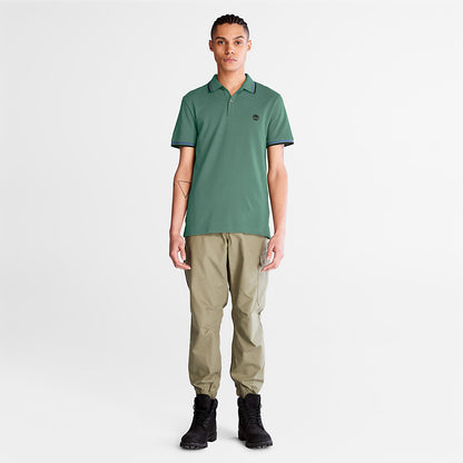 Mens Timberland Millers River Tipped Polo Shirt for Men in Green