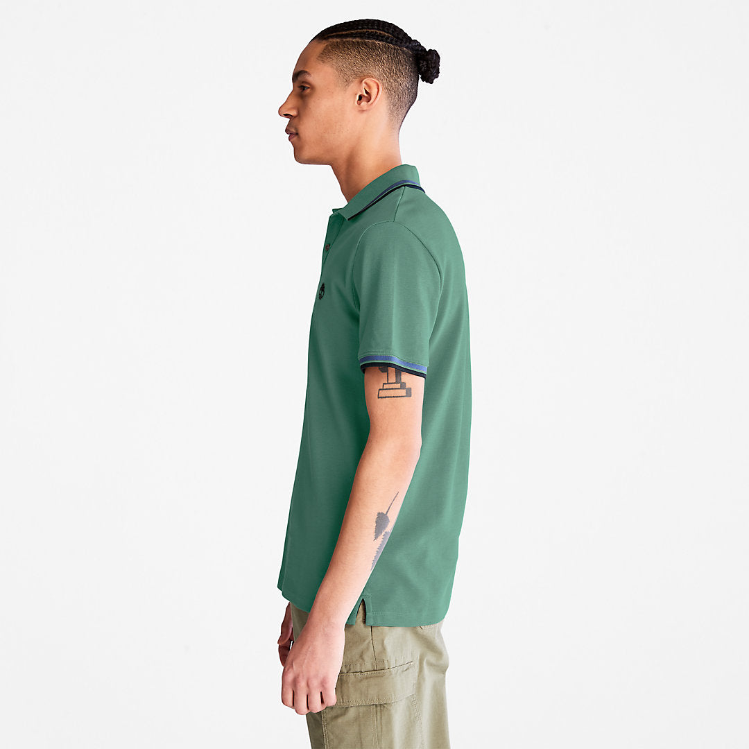 Mens Timberland Millers River Tipped Polo Shirt for Men in Green