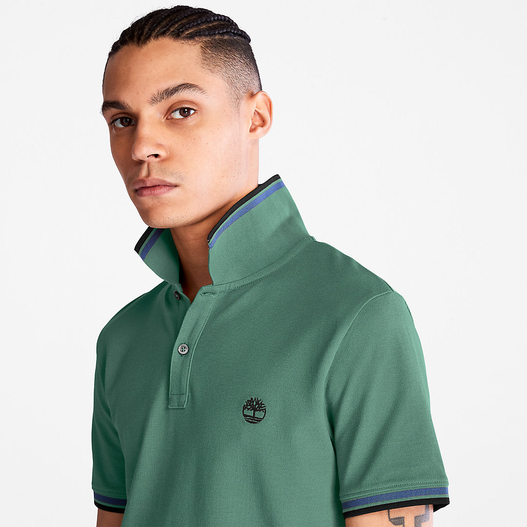 Mens Timberland Millers River Tipped Polo Shirt for Men in Green