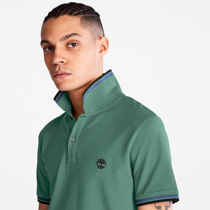 Mens Timberland Millers River Tipped Polo Shirt for Men in Green