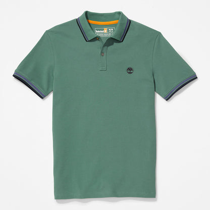 Mens Timberland Millers River Tipped Polo Shirt for Men in Green