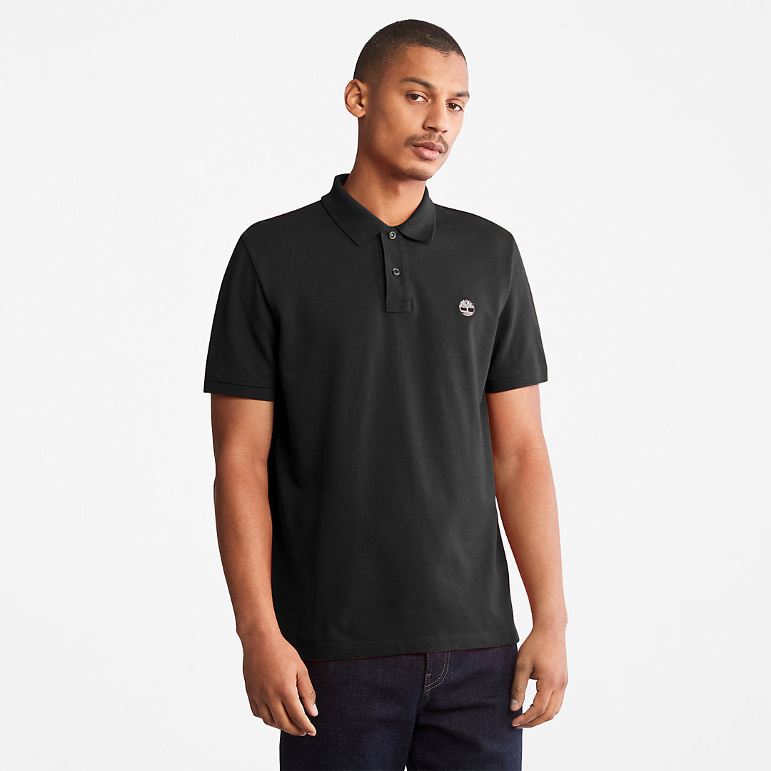 Mens Timberland Millers River Pique Polo Shirt for Men in Black