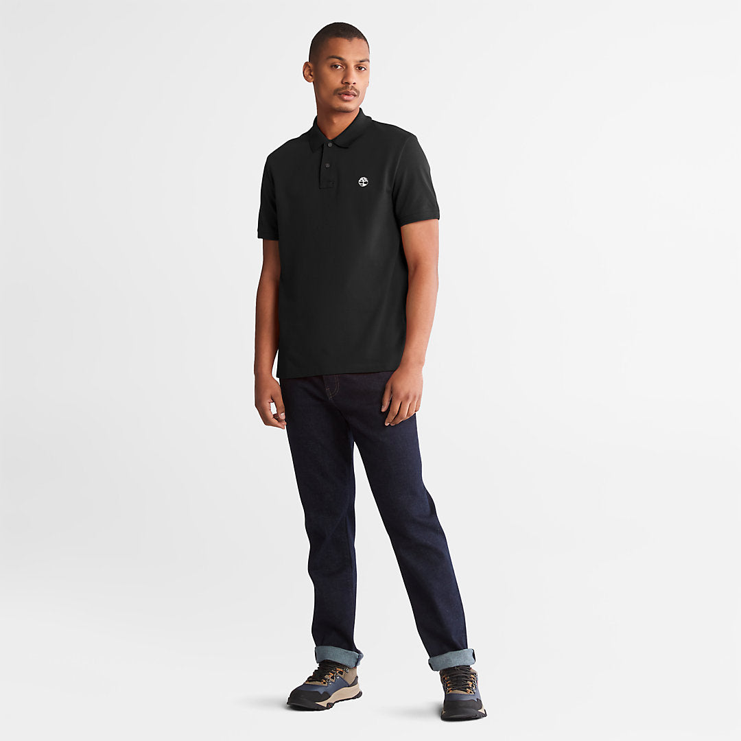 Mens Timberland Millers River Pique Polo Shirt for Men in Black