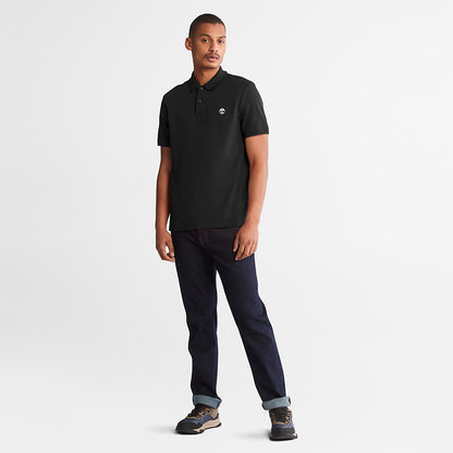 Mens Timberland Millers River Pique Polo Shirt for Men in Black