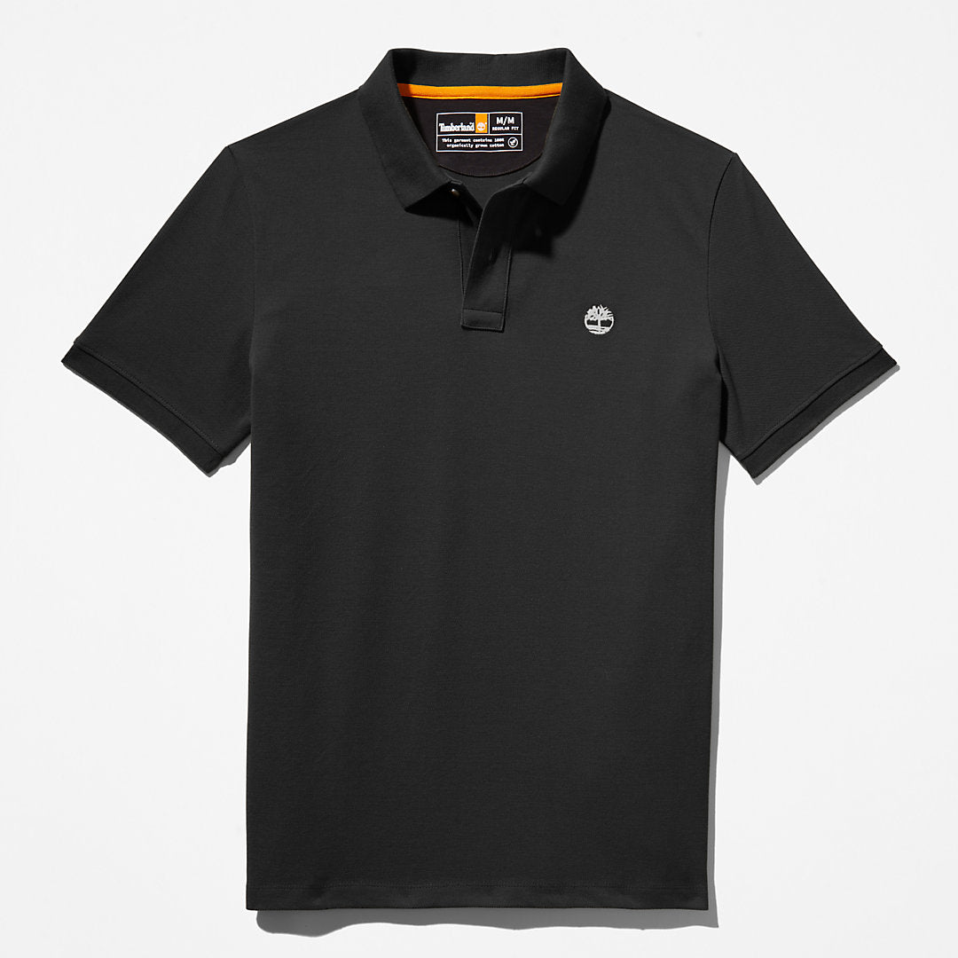 Mens Timberland Millers River Pique Polo Shirt for Men in Black