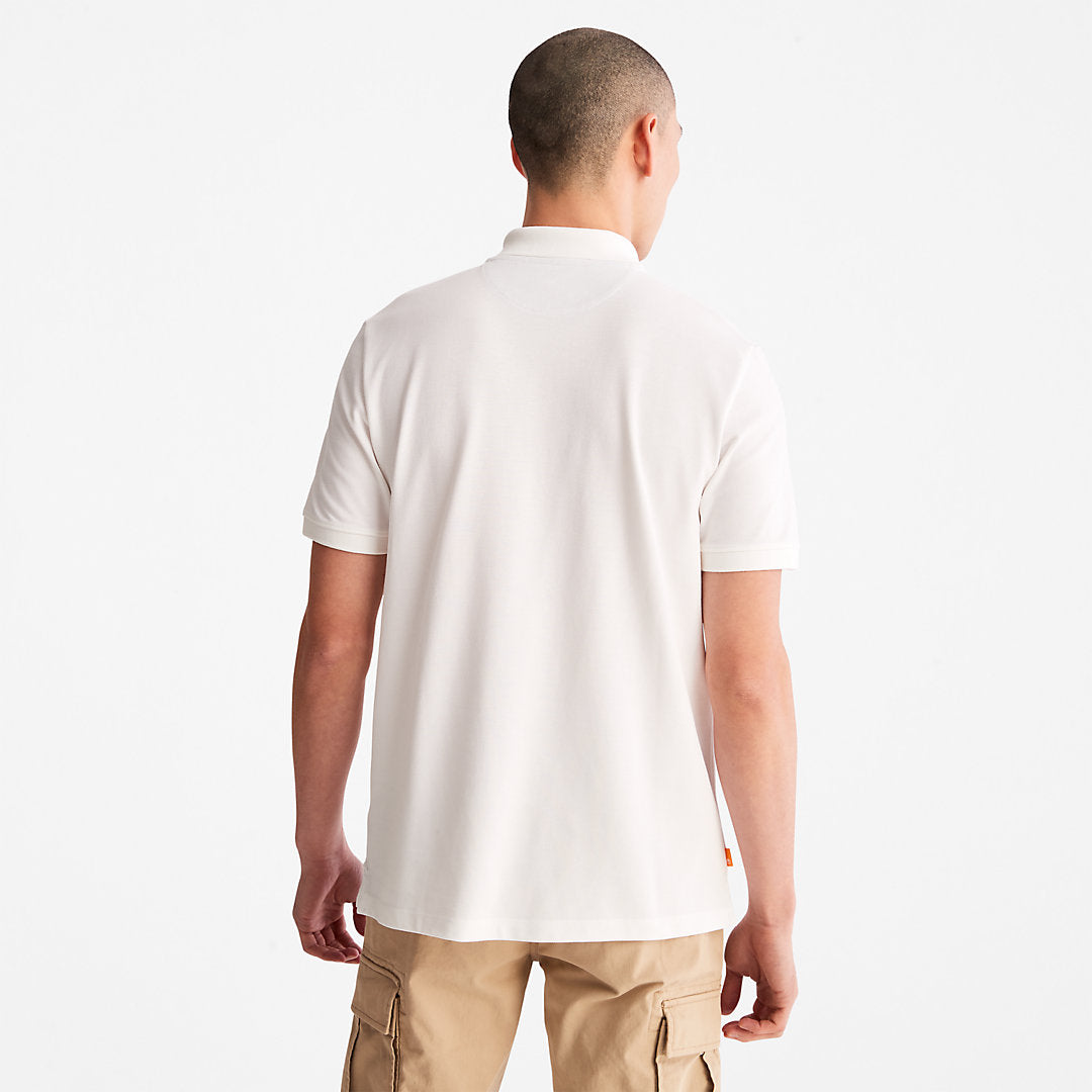 Mens Timberland Millers River Pique Polo Shirt for Men in White