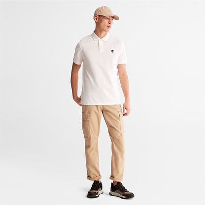 Mens Timberland Millers River Pique Polo Shirt for Men in White