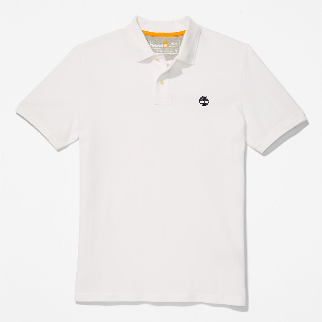 Mens Timberland Millers River Pique Polo Shirt for Men in White