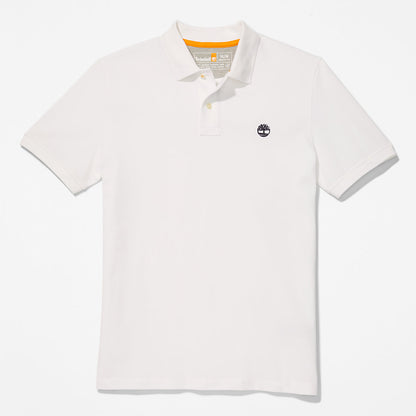 Mens Timberland Millers River Pique Polo Shirt for Men in White