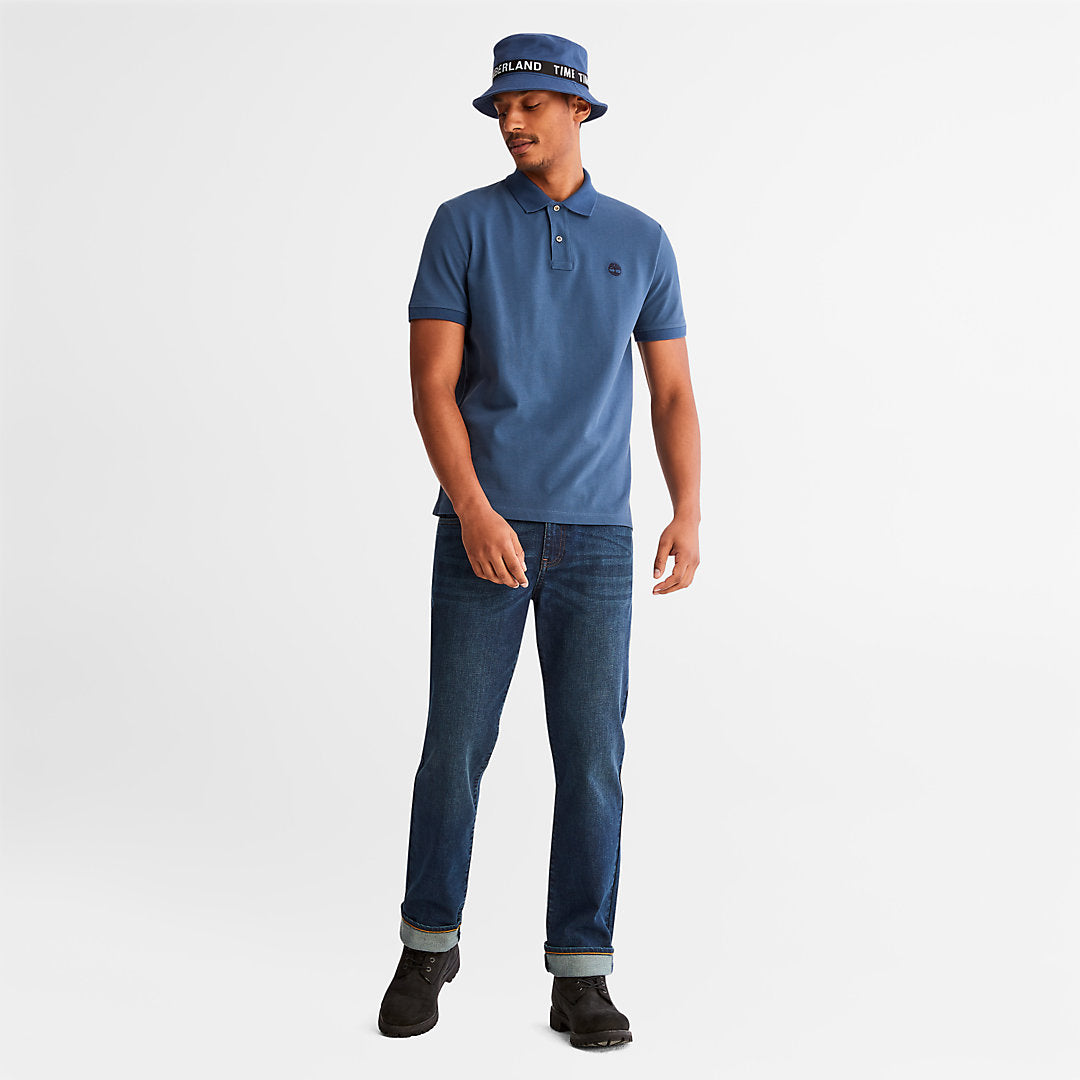 Mens Timberland Millers River Pique Polo Shirt for Men in Blue