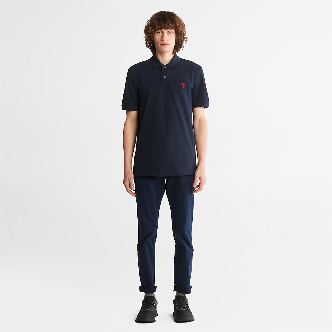 Mens Timberland Millers River Pique Polo Shirt for Men in Navy