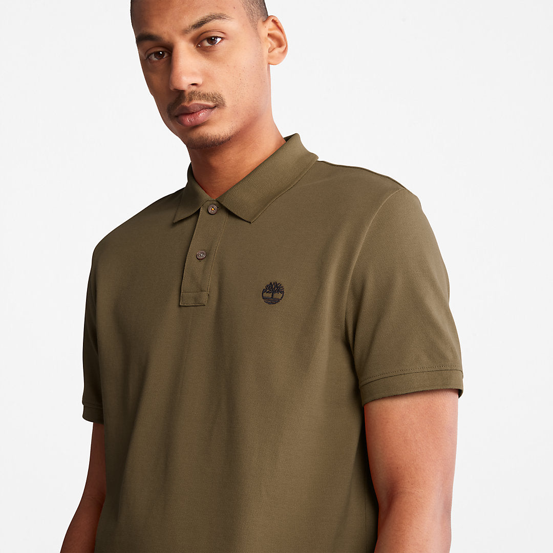 Mens Timberland Millers River Pique Polo Shirt for Men in Dark Green