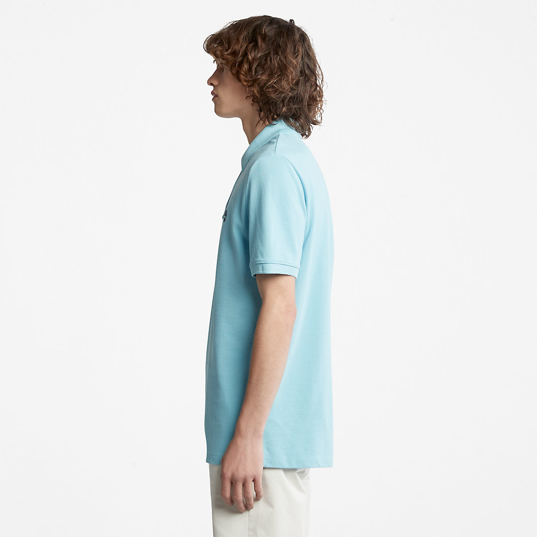 Mens Timberland Millers River Pique Polo Shirt for Men in Light Blue