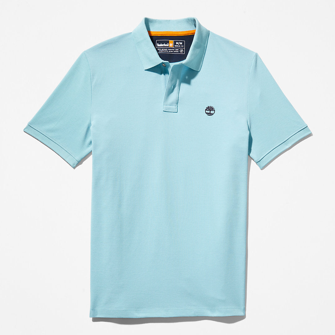 Mens Timberland Millers River Pique Polo Shirt for Men in Light Blue