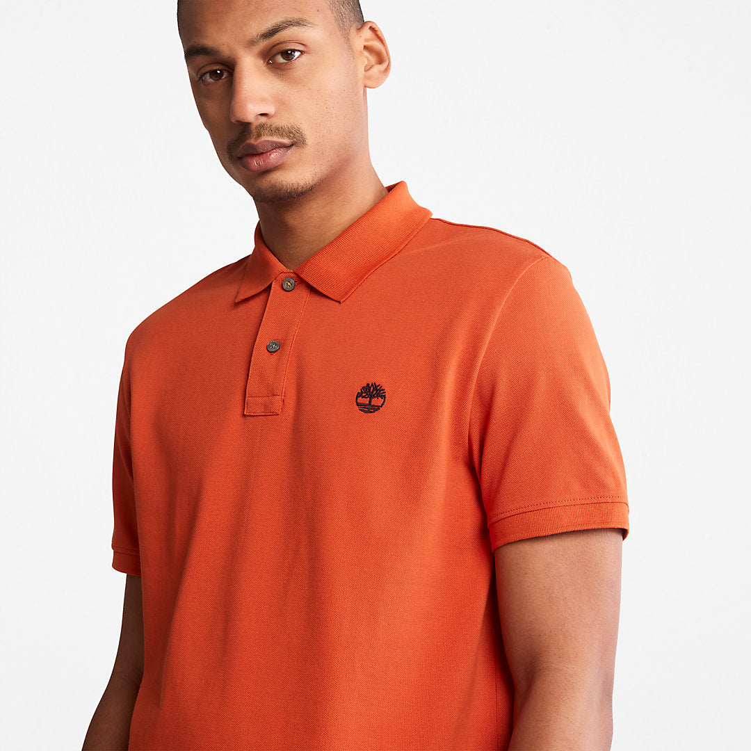 Mens Timberland Millers River Pique Polo Shirt for Men in Orange