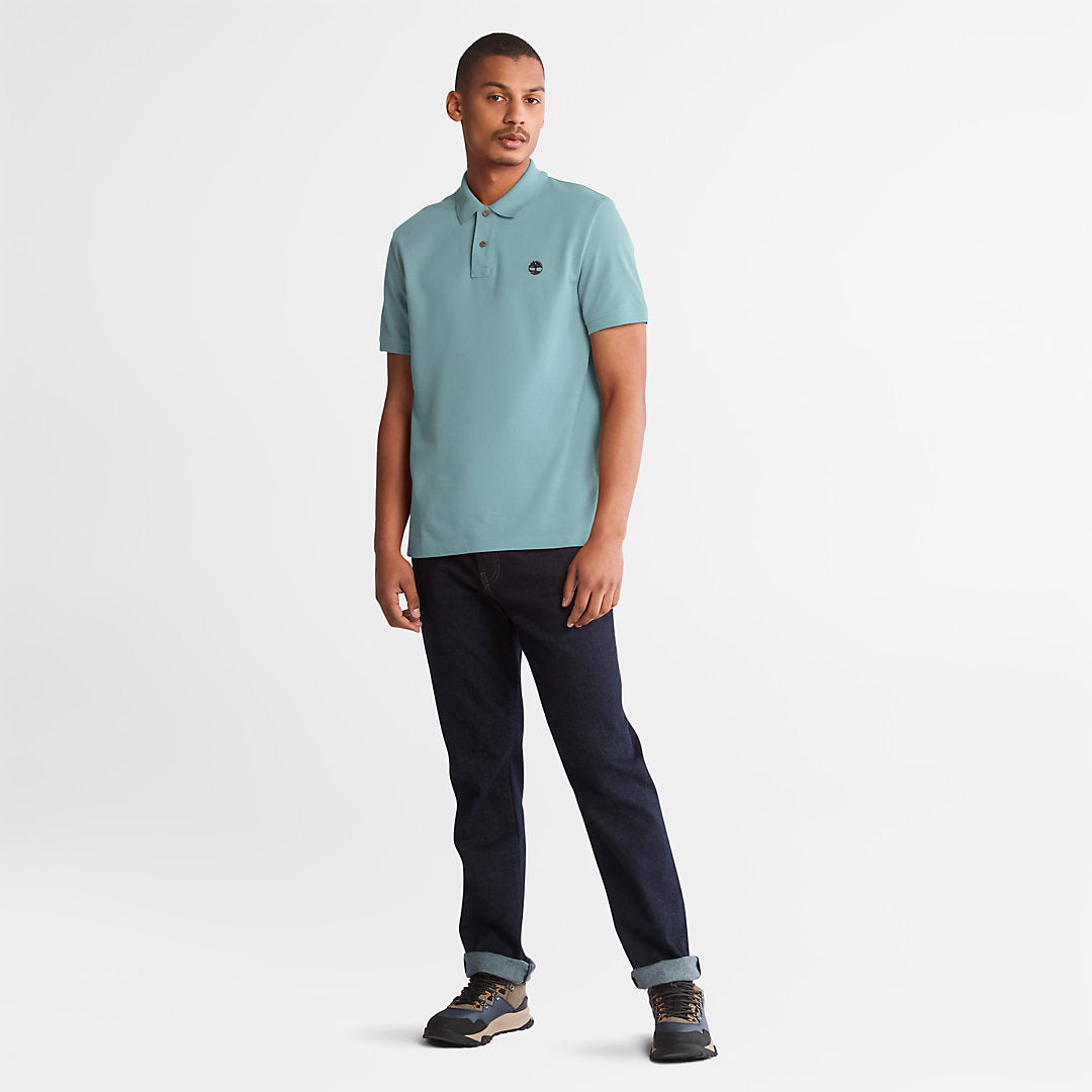 Mens Timberland Millers River Pique Polo Shirt for Men in Light Green