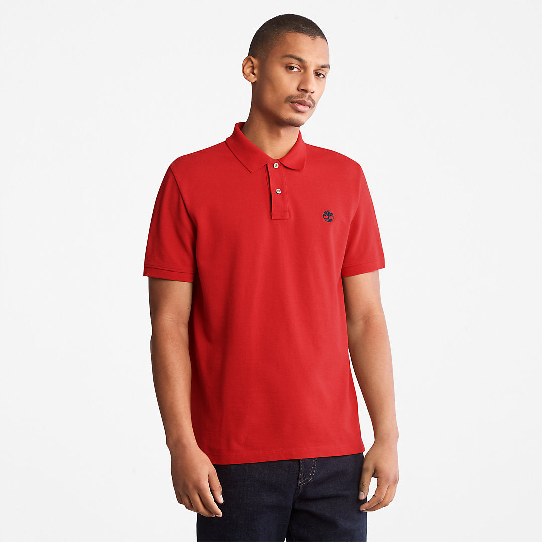 Mens Timberland Millers River Pique Polo Shirt for Men in Red