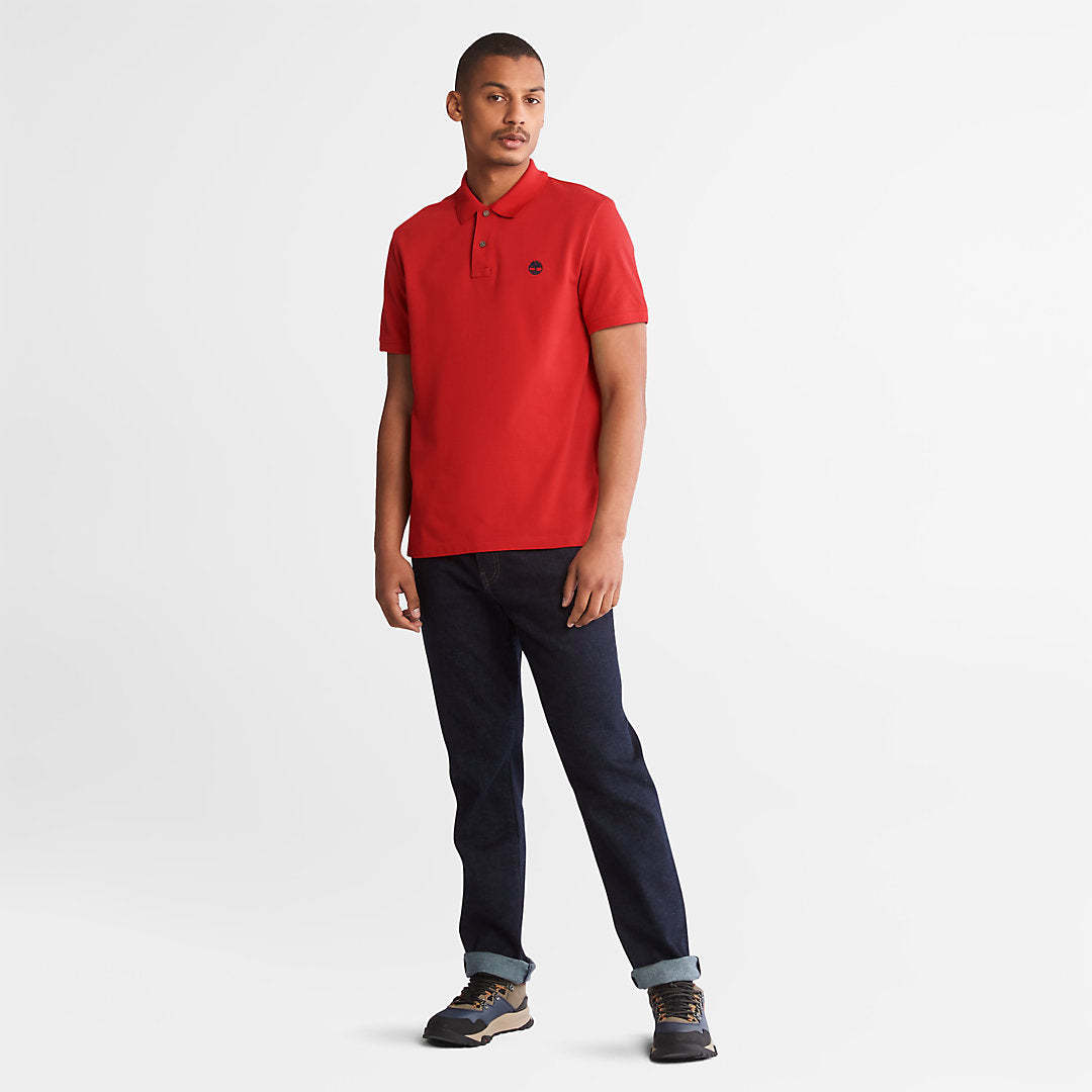 Mens Timberland Millers River Pique Polo Shirt for Men in Red