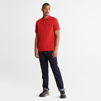 Mens Timberland Millers River Pique Polo Shirt for Men in Red