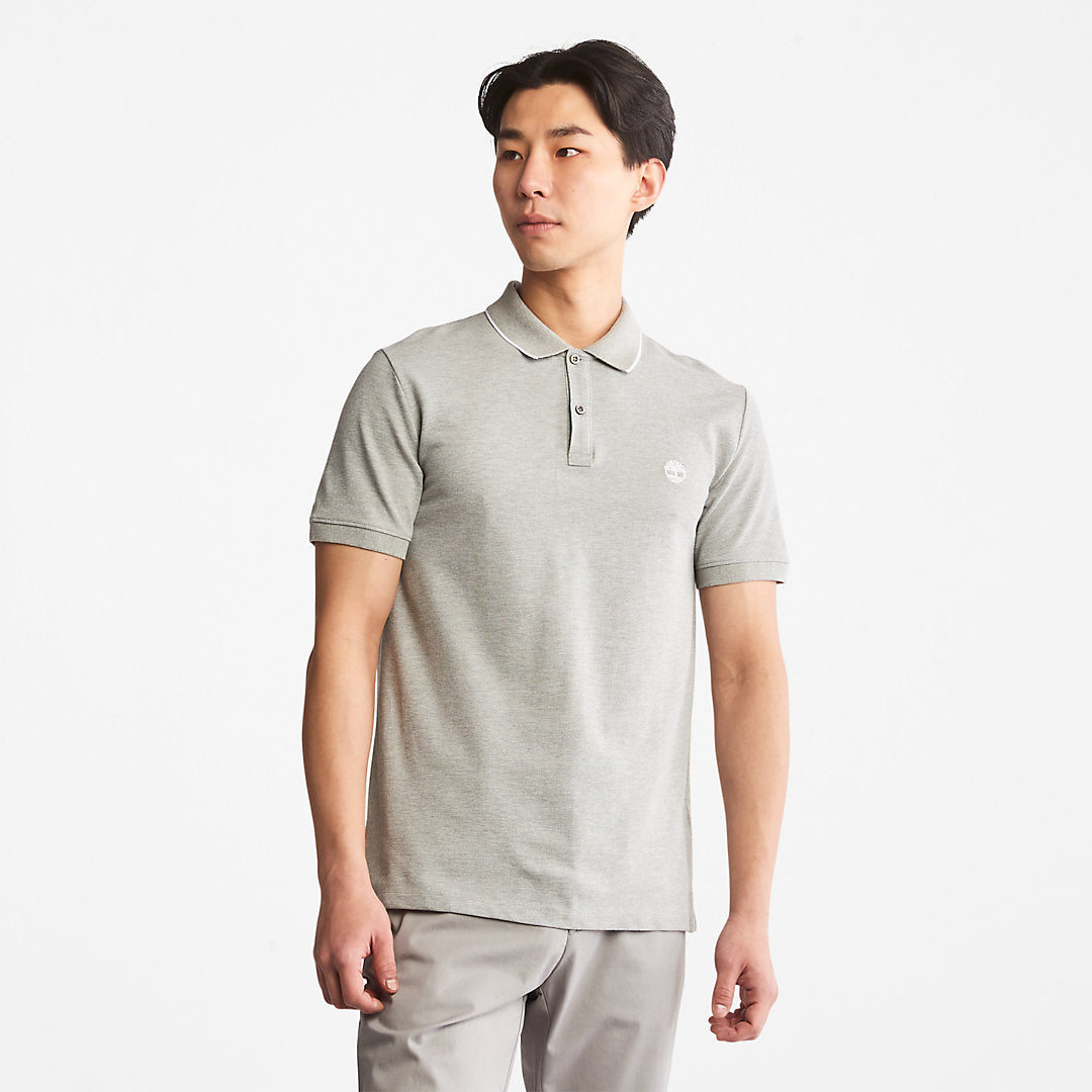 Mens Timberland Millers River Print-Collar Polo Shirt for Men in Grey