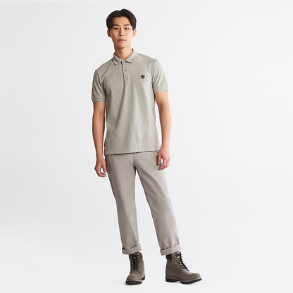 Mens Timberland Millers River Print-Collar Polo Shirt for Men in Grey