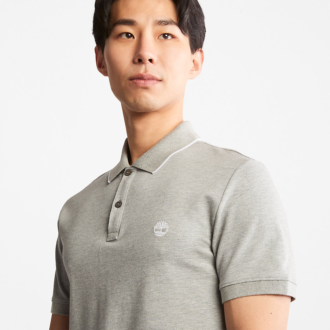 Mens Timberland Millers River Print-Collar Polo Shirt for Men in Grey