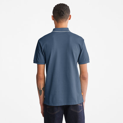 Mens Timberland Millers River Print-Collar Polo Shirt for Men in Blue