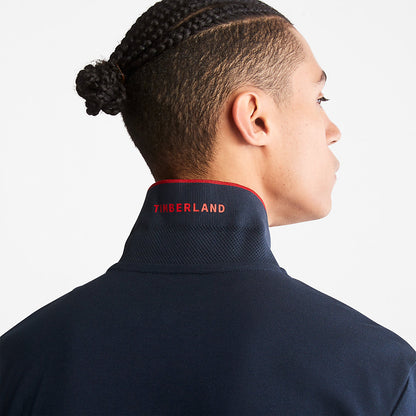 Mens Timberland Millers River Print-Collar Polo Shirt for Men in Navy