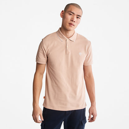 Mens Timberland Millers River Print-Collar Polo Shirt for Men in Light Pink