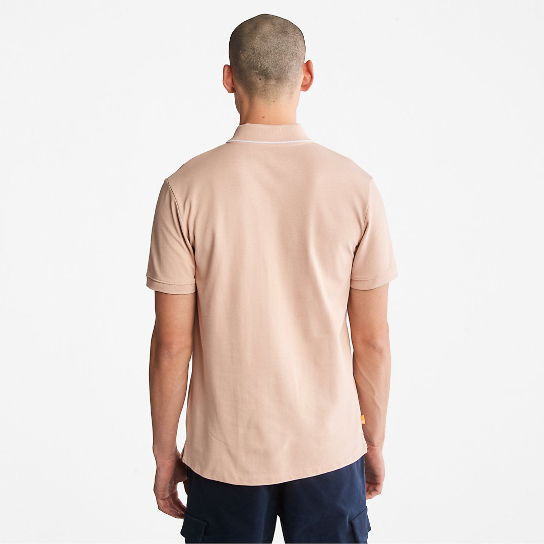 Mens Timberland Millers River Print-Collar Polo Shirt for Men in Light Pink