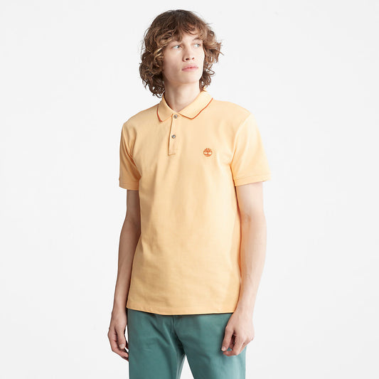 Mens Timberland Millers River Print-Collar Polo Shirt for Men in Yellow
