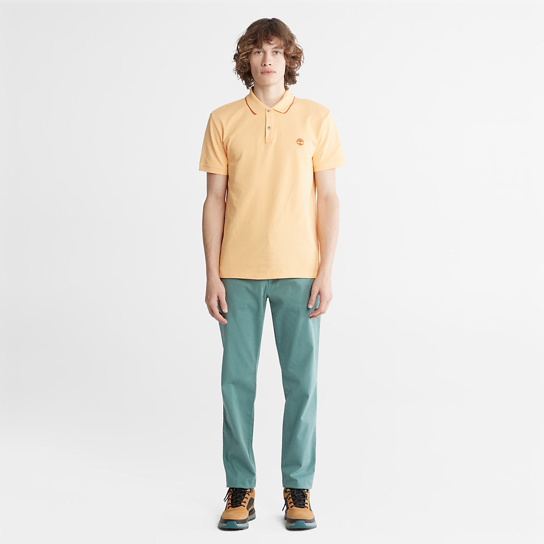 Mens Timberland Millers River Print-Collar Polo Shirt for Men in Yellow