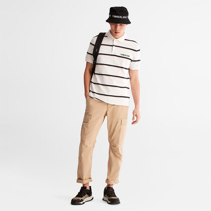 Mens Timberland Zealand River Striped Polo Shirt for Men in White