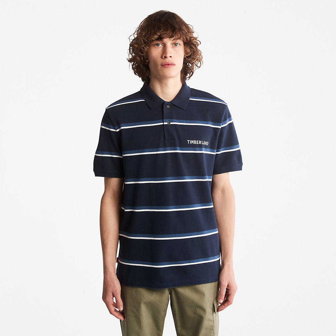 Mens Timberland Zealand River Striped Polo Shirt for Men in Navy